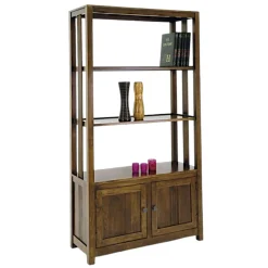 Bibliothèque exotique bois hévéa 100x190cm GALA