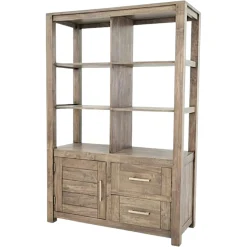 Bibliothèque moderne bois hévéa 110x165cm ATTAN