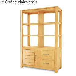 Bibliothèque moderne bois hévéa 110x165cm ATTAN