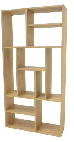 Bibliothèque ouverte Hévéa 11 niches déstructurées 90x30x180cm BALTIC