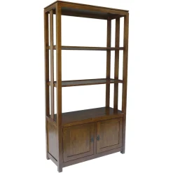 Bibliothèque ouverte Hévéa 2 portes, 3 étages, 100x40x190cm HELENA