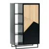 Bibliothèque 1 porte bois noir et blanc ANINA