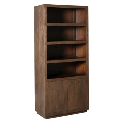 Bibliothèque salon bois foncé MONTARO