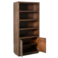 Bibliothèque salon bois foncé MONTARO
