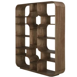 Bibliothèque symétrique en bois de mindi ARCUS