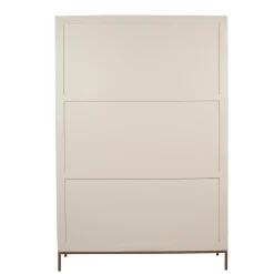 Bibliothèque étagère bois sable 6 portes rainurées CORTINA