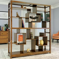 Bibliothèque étagère destructurée hévéa 160x190cm MAORI