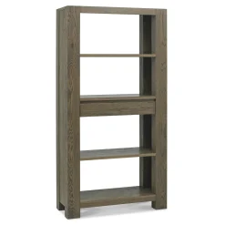 Bibliothèque étagère en bois de chêne fumé ALLEN