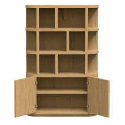 Bibliothèque étagère en chêne clair 2 portes LOREN