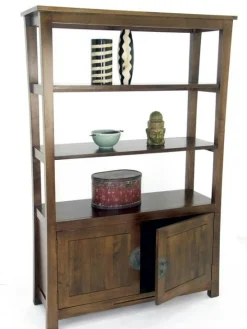 Bibliothèque étagère hévéa 120x40x180cm MAORI