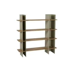 Bibliothèque étagère moderne 4 plateaux - niches taupes JENA