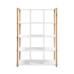 Bibliothèque étagère murale blanche 12 niches ALVA