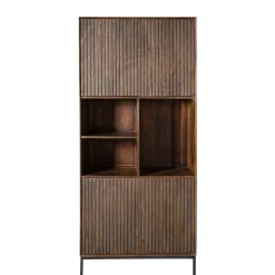 Bibliothèque étagère vintage 4 portes rainurées CORTINA