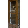 Bibliothèque vitrée Hévéa 1 porte, 1 tiroir, 60x38x170cm HELENA