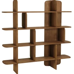 Bibliothèque 160x160cm en bois de teck recyclé SWING