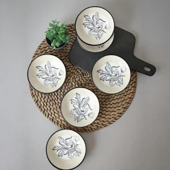 Bol apéro motif fleurs bleues (lot de 6) EFIRA