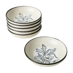 Bol apéro motif fleurs bleues (lot de 6) EFIRA