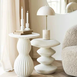 Bougeoir blanc design (2 formes assorties)