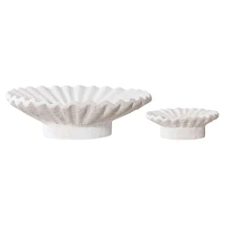 Bougeoir déco en ciment blanc (lot de 2)