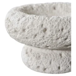 Bougeoir déco en ciment (lot de 2) - gris, formes coupelles basses