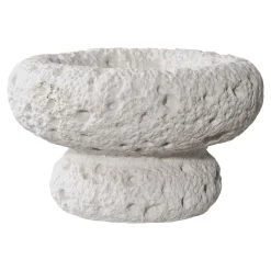 Bougeoir déco en ciment (lot de 2) - gris, formes coupelles basses