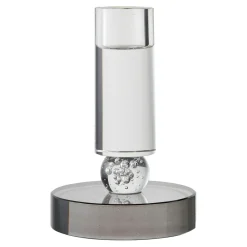 Bougeoir décoratif en verre (1 gris, 1 ambre)