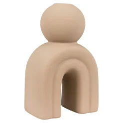 Bougeoir design arche en céramique marron