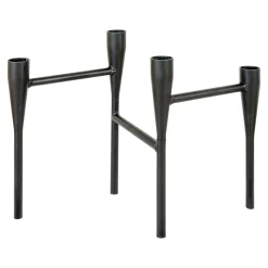 Bougeoir design en métal noir pour 4 bougies