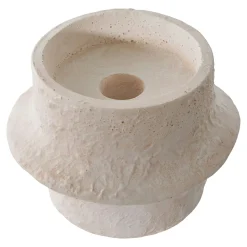 Bougeoir en ciment brut (lot de 2) - design organique, 2 hauteurs