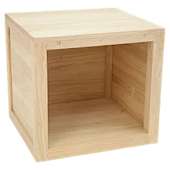 Bout canapé chevet cube hévéa 45x42cm OLGA