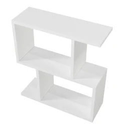 Bout de canapé blanc design avec étagères MARFA