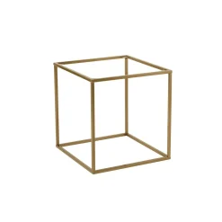Bout de canapé cube doré – plateau mobile, style design SFAX