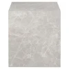 Bout de canapé cube - effet marbre beige, design contemporain TRINITE
