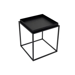Bout de canapé cube noir – plateau mobile, style design SFAX