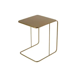 Bout de canapé design métal doré – plateau carré moderne SFAX