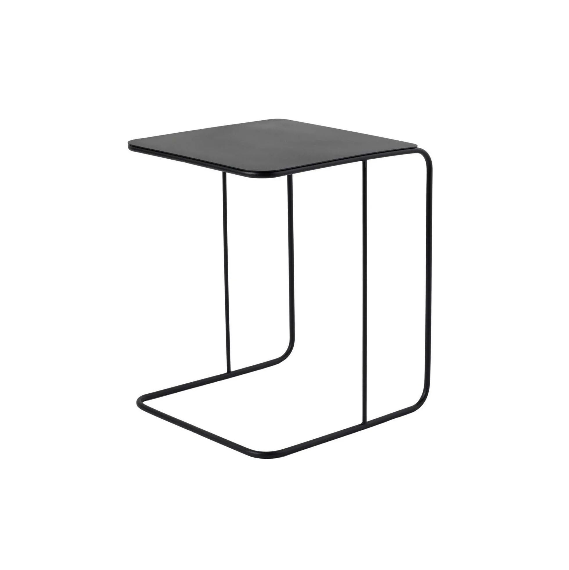 Bout de canapé design métal noir – plateau carré moderne SFAX