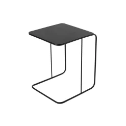 Bout de canapé design métal noir – plateau carré moderne SFAX