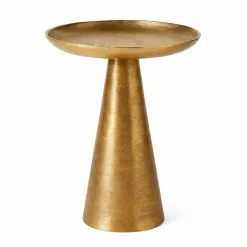 Bout de canapé doré en aluminium 40 cm KANO