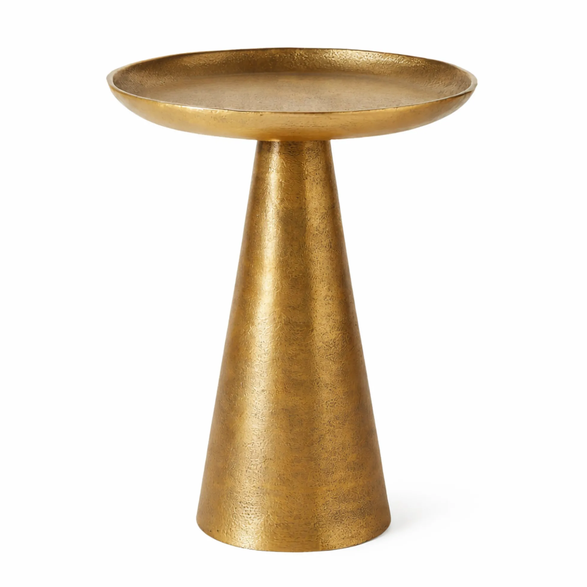 Bout de canapé doré en aluminium 40 cm KANO