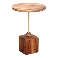 Bout de canapé en bois d'acacia F.S.C® rond D 40, 5 cm