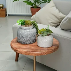 Bout de canapé en bois d'acacia F.S.C® rond D 40, 5 cm