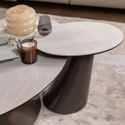 Bout de canapé en céramique blanche GIULIA