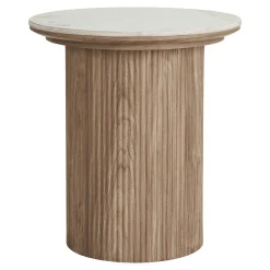 Bout de canapé en céramique effet marbre Ø45 cm PRATO