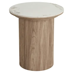 Bout de canapé en céramique effet marbre Ø45 cm PRATO