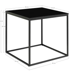 Bout de canapé minimaliste noir - forme cube design TALLINN