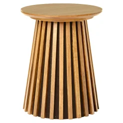 Bout de canapé rond en chêne clair avec piètement baguette ø40 cm AMSTERDAM
