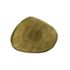 Bout de canapé verre – finition antique dorée, 55 cm LAGUNA