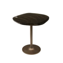 Bout de canapé verre – finition cuivre antique, 50 cm LAGUNA