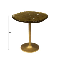 Bout de canapé verre – finition cuivre antique, 50 cm LAGUNA