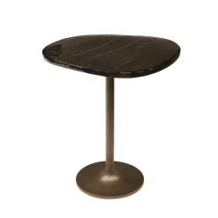 Bout de canapé verre – finition cuivre antique, 55 cm LAGUNA